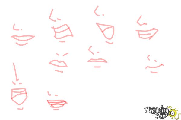 How to Draw Manga Mouths - Step 16 How to Draw Manga Mouths - Step 16