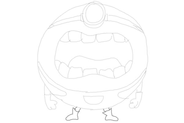 How to Draw Mega Minion Jerry from Despicable Me 4 - Step 7 How to Draw Mega Minion Jerry from Despicable Me 4 - Step 7