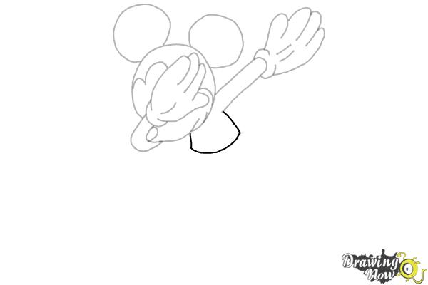 How to draw Mickey Mouse Dabbing - Step 10 How to draw Mickey Mouse Dabbing - Step 10