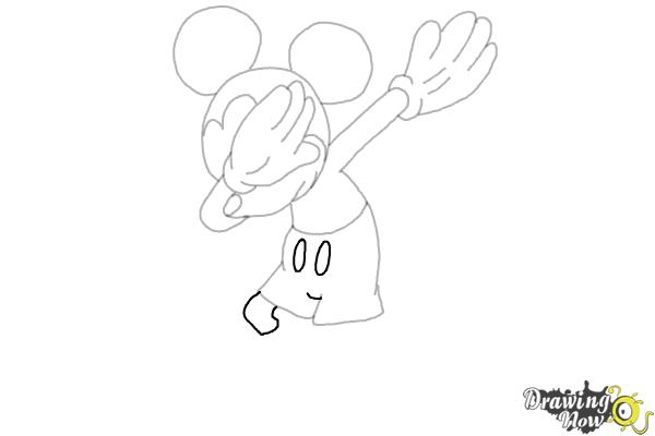 How to draw Mickey Mouse Dabbing - Step 12 How to draw Mickey Mouse Dabbing - Step 12
