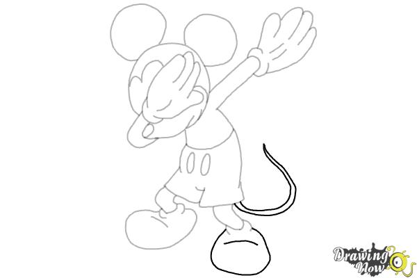 How to draw Mickey Mouse Dabbing - Step 15 How to draw Mickey Mouse Dabbing - Step 15