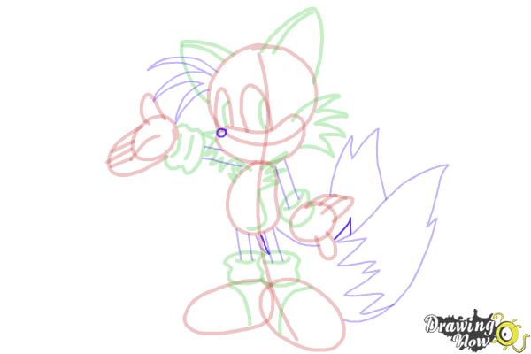 How to Draw Miles Prower, Tails from Sonic - Step 19 How to Draw Miles Prower, Tails from Sonic - Step 19