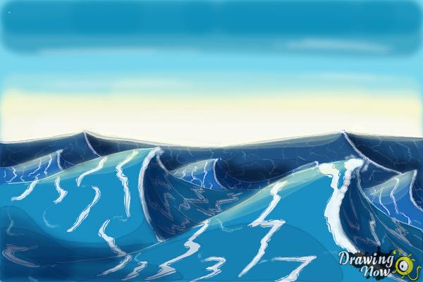 How to Draw Ocean Waves - Step 16
