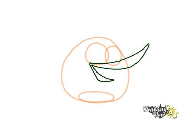 How to Draw Orange Angry Bird - Step 4 How to Draw Orange Angry Bird - Step 4