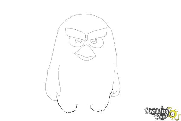 How to Draw Red from The Angry Birds Movie - Step 6 How to Draw Red from The Angry Birds Movie - Step 6