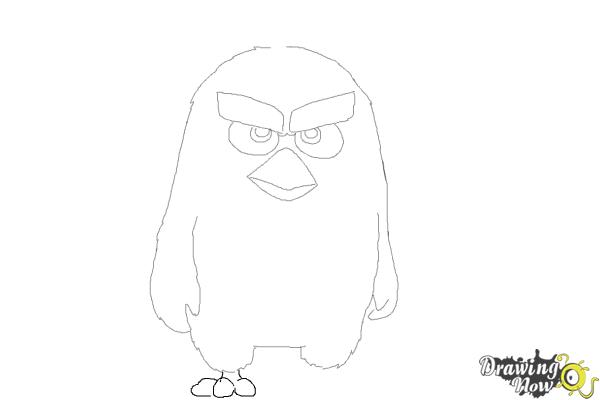 How to Draw Red from The Angry Birds Movie - Step 7 How to Draw Red from The Angry Birds Movie - Step 7