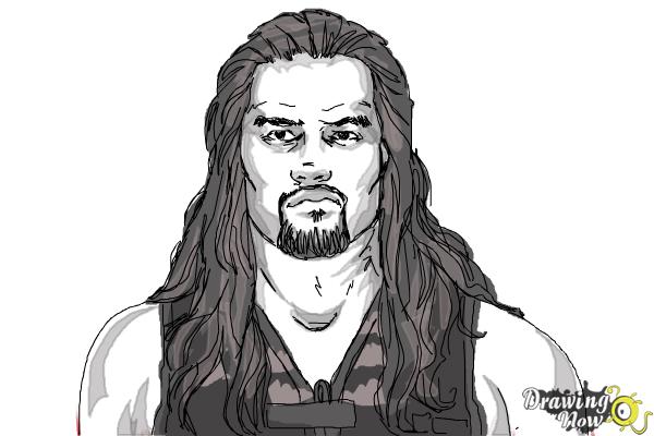 How to Draw Roman Reigns from WWE - Step 11