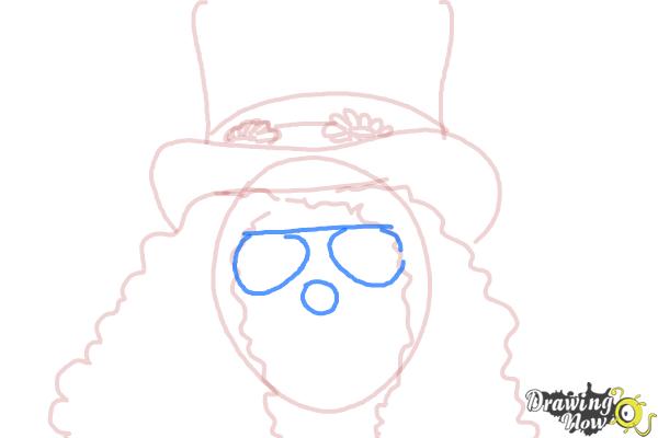 How to Draw Slash, Saul Hudson - Step 6