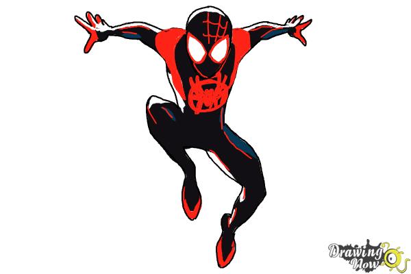 How to Draw Spider-Man: Across the Spider-Verse - Step 16 How to Draw Spider-Man: Across the Spider-Verse - Step 16