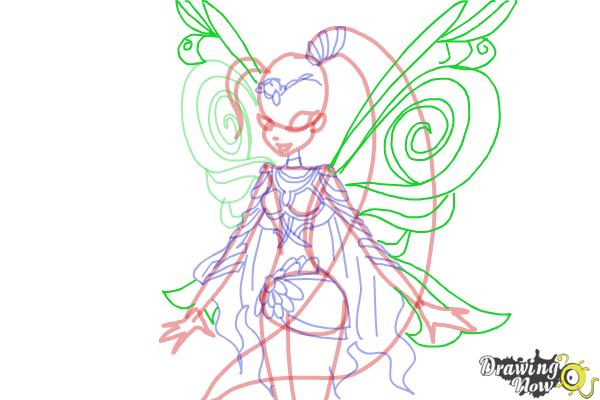 How to Draw Stella, Fairy Of The Shining Sun from Winx - Step 10
