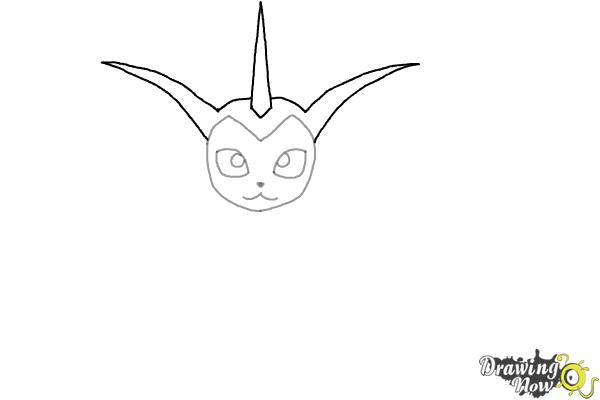 How to Draw Vaporeon From Pokemon - Step 4 How to Draw Vaporeon From Pokemon - Step 4
