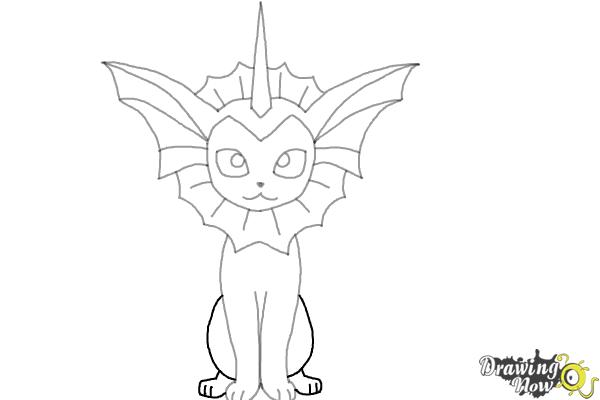 How to Draw Vaporeon From Pokemon - Step 8 How to Draw Vaporeon From Pokemon - Step 8