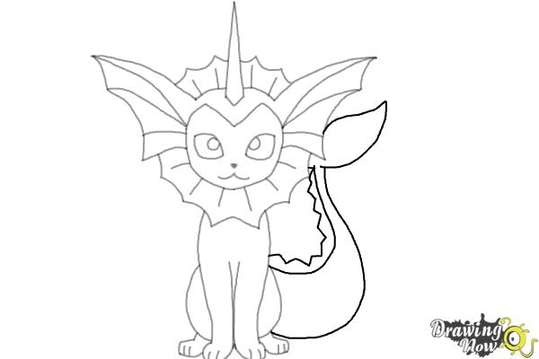 How to Draw Vaporeon From Pokemon - Step 9 How to Draw Vaporeon From Pokemon - Step 9
